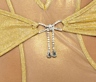 Gold Gilded Beauty Sparkle Teddy - Plus OS