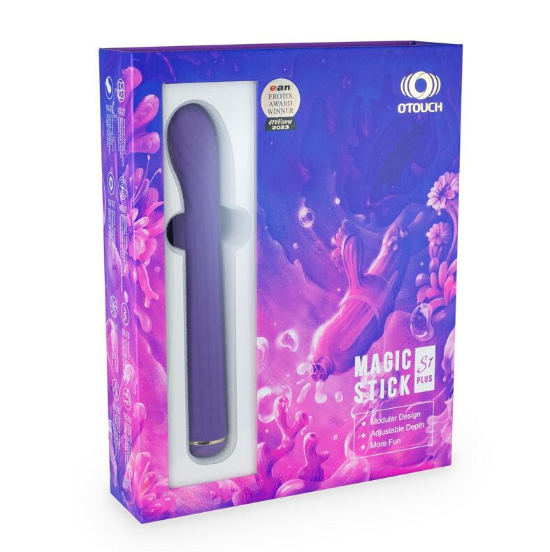 Otouch Magic Stick Multi Functioning Vibrator With 4 Attachments- Purple