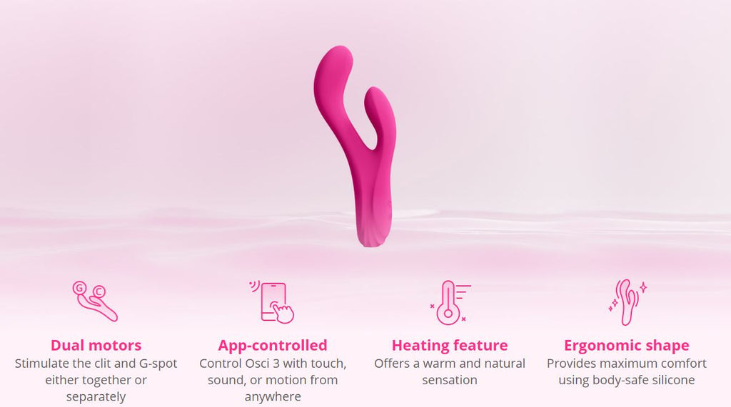 Lovense Osci 3 Remote-controlled Heating Thumper Rabbit Vibrator - Pink