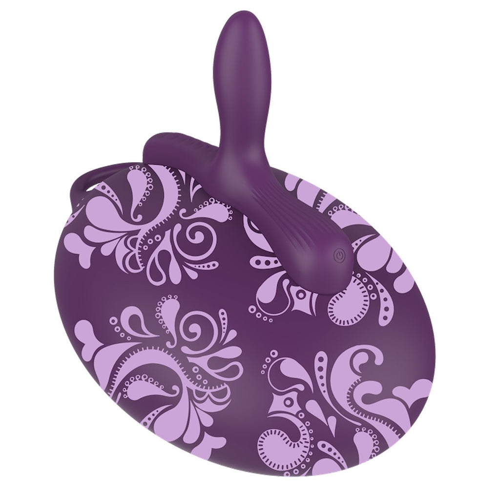 Bouncy Bliss Sit-On Vibrator with Remote - Purple