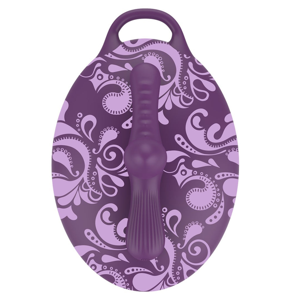 Bouncy Bliss Sit-On Vibrator with Remote - Purple