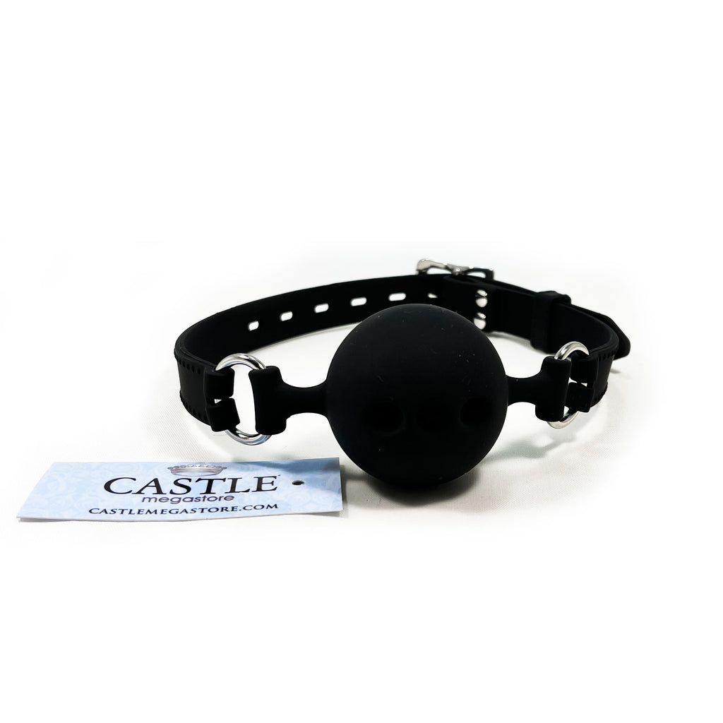 Fetish Pleasure Play Medium Black Silicone Ball Gag