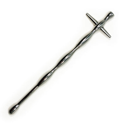 STAINLESS STEEL WAVY CROSS TOP URETHRAL SOUND PENIS PLUG