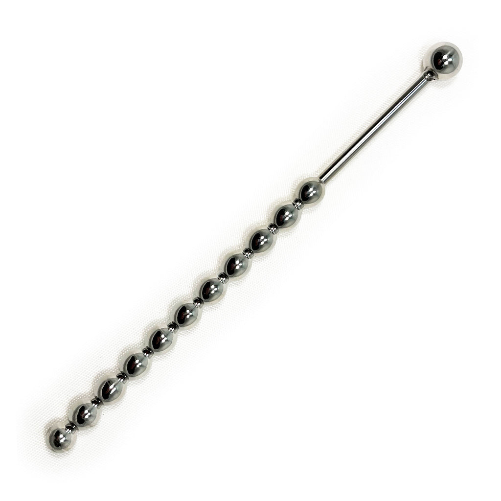 Metal Pleasure Play Beaded Urethral Plug - 5.75