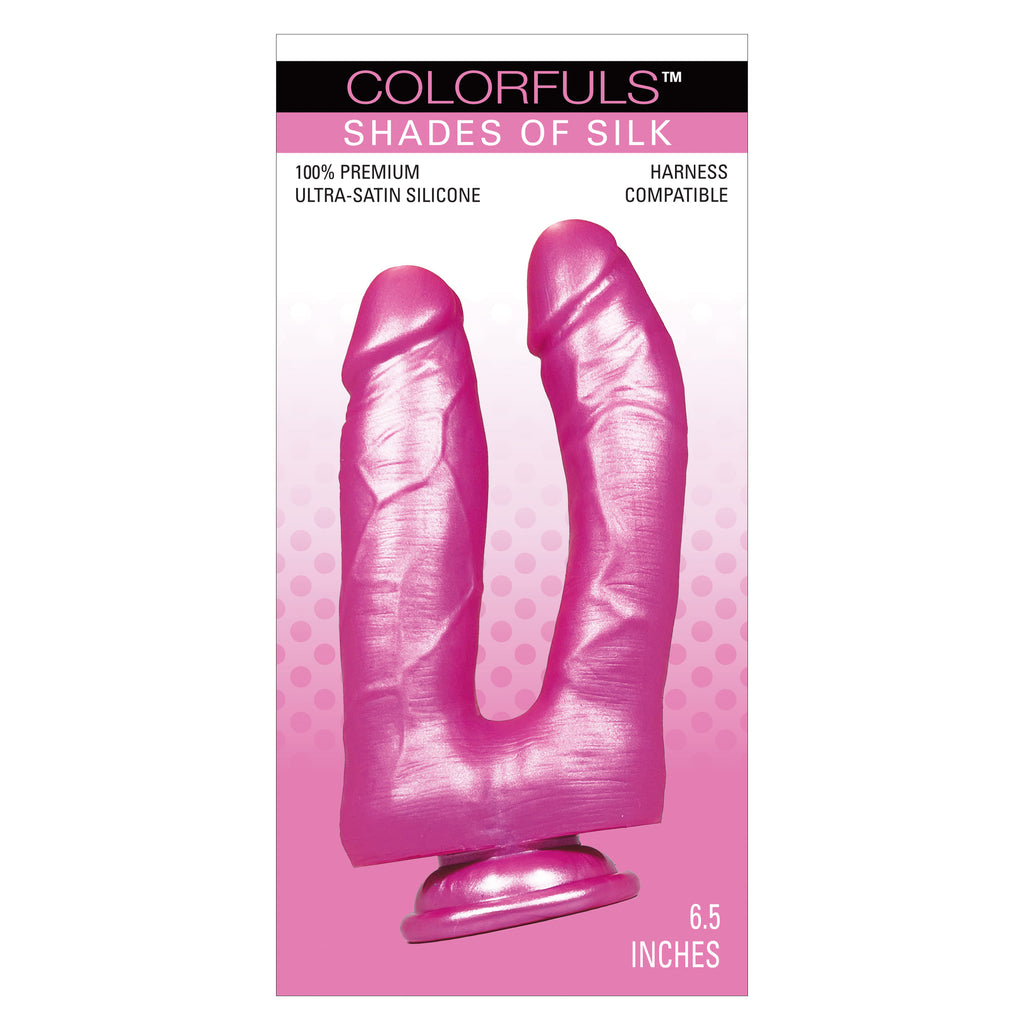 Colorfuls Shades of Silk 6.5 in Dual Pink Dildo