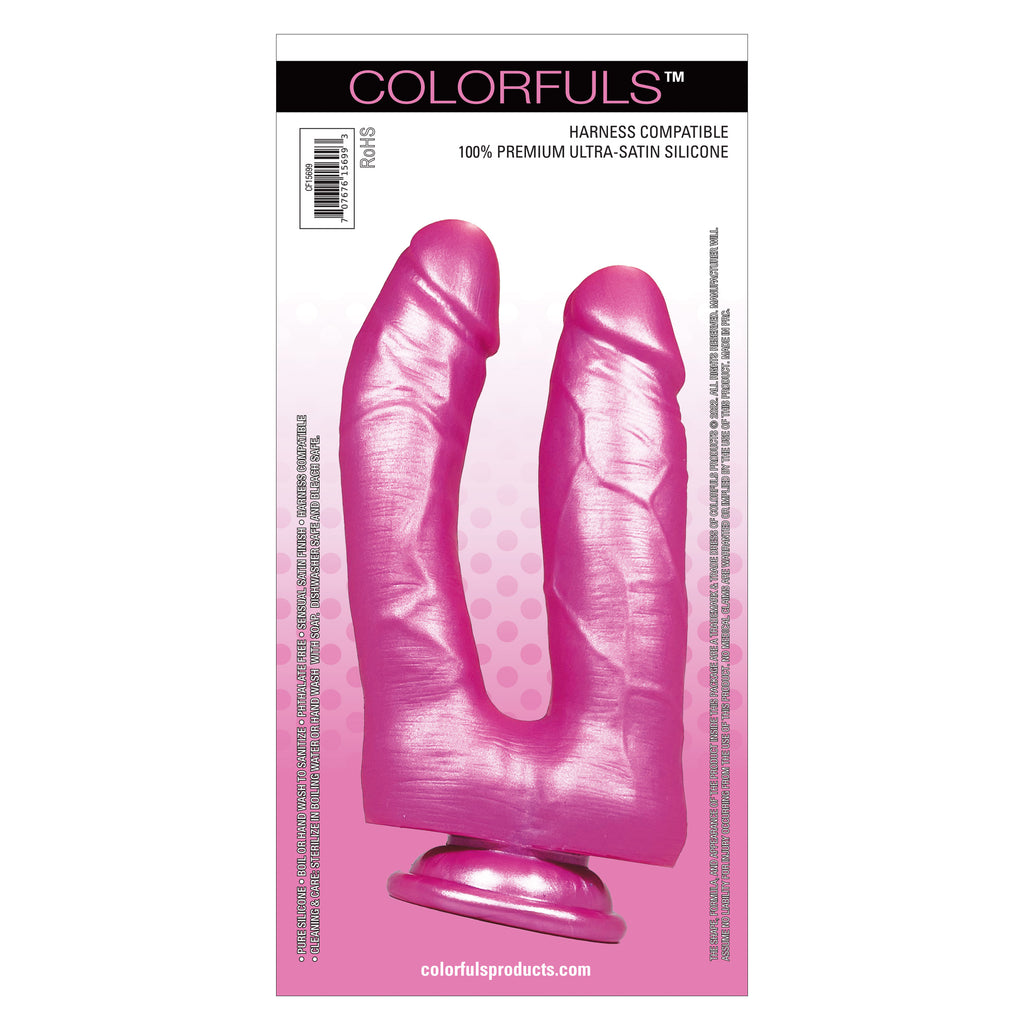 Colorfuls Shades of Silk 6.5 in Dual Pink Dildo