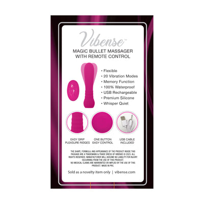 Vibense Bullet Vibrator with Remote Control - Pink