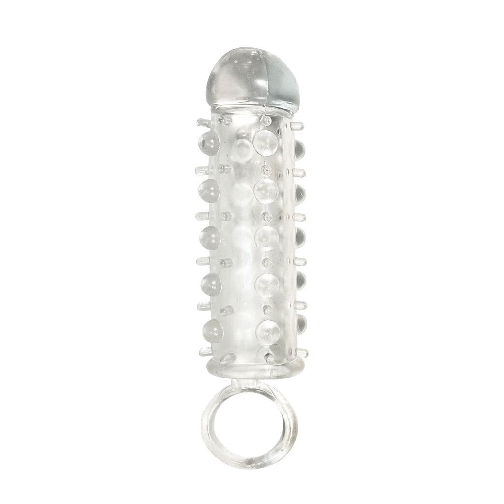 Extension Collection Pleasure Sleeve with Scrotum Support Ring - Clear