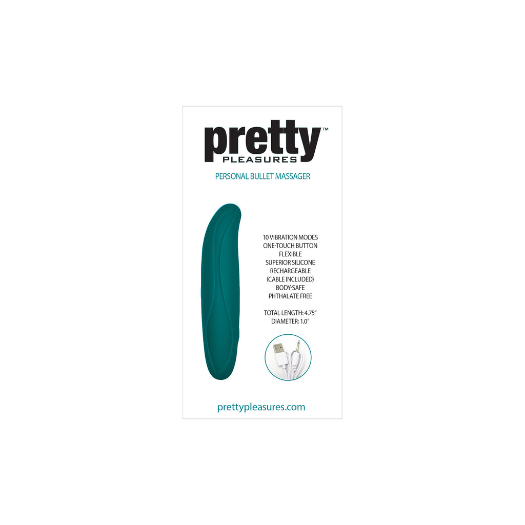 Pretty Pleasures Flex Bullet Massager Vibrator - Teal