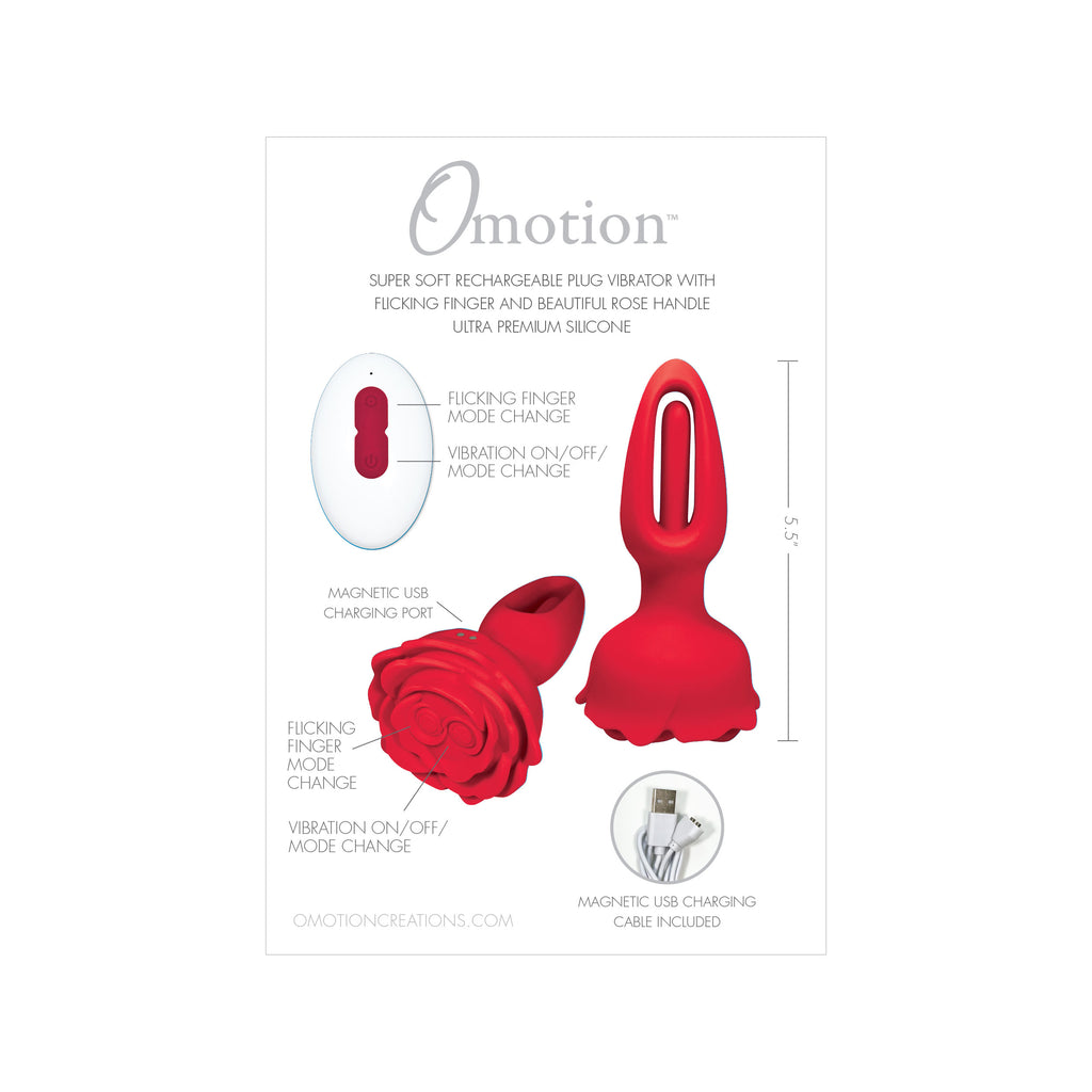 Omotion Veronica Rose Rechargeable Plug Vibrator With Flicking Finger