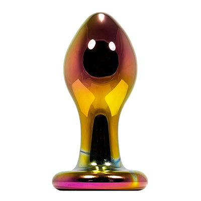 Fetish Pleasure Play Medium Glass Iridescent Butt Plug