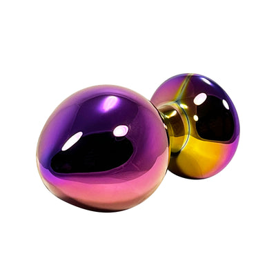 Fetish Pleasure Play X-Small Glass Iridescent Butt Plug