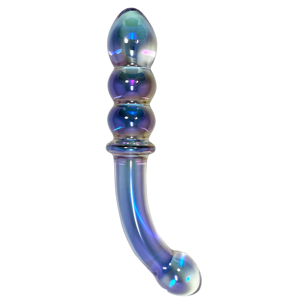 Fetish Pleasure Play Smokey Glass Iridescent Bulbed Wand