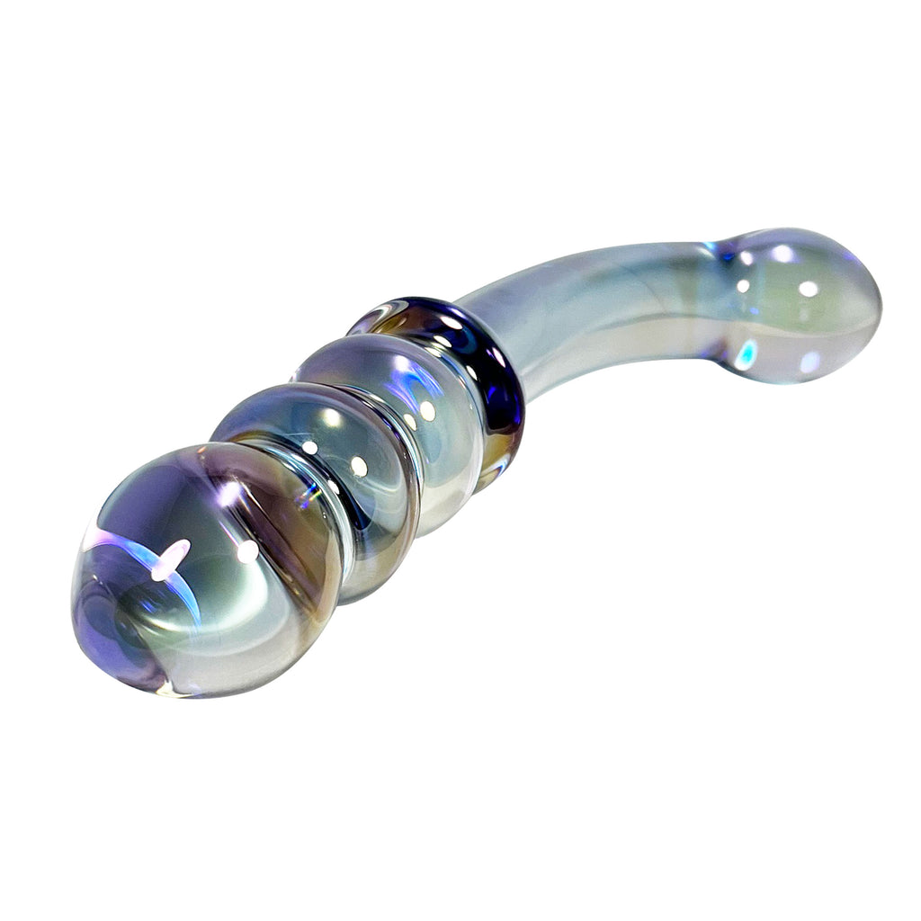 Fetish Pleasure Play Smokey Glass Iridescent Bulbed Wand