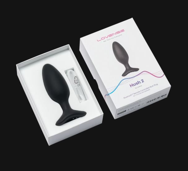 Lovense Hush 2 Vibrating Butt Plug Black - 1.75