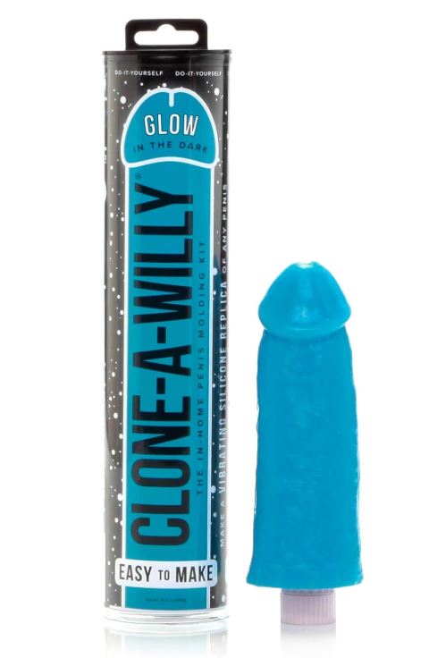 Clone-A-Willy Glow In The Dark Kit Dildo - Blue