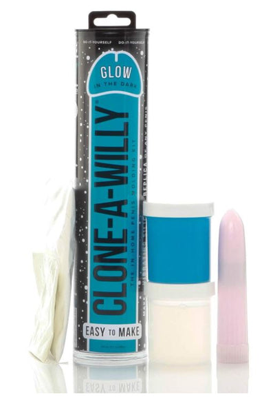 Clone-A-Willy Glow In The Dark Kit Dildo - Blue