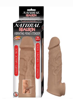 Nasstoys Natural Realskin Vibrating Penis Xtender - Brown