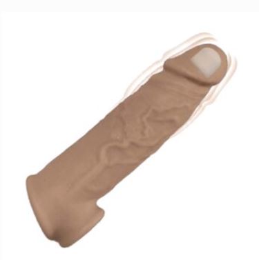 Nasstoys Natural Realskin Vibrating Penis Xtender - Brown