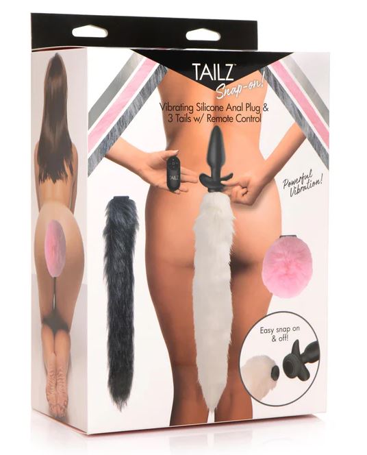 Tailz Vibrating Anal Plug & 3 Tails With Remote Control