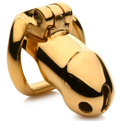 Midas 18K Gold-Plated Locking Chastity Cage