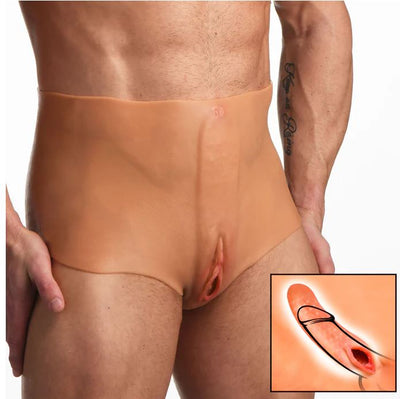 Master Series Pussy Panties Silcone Vagina & Ass Panties - Large