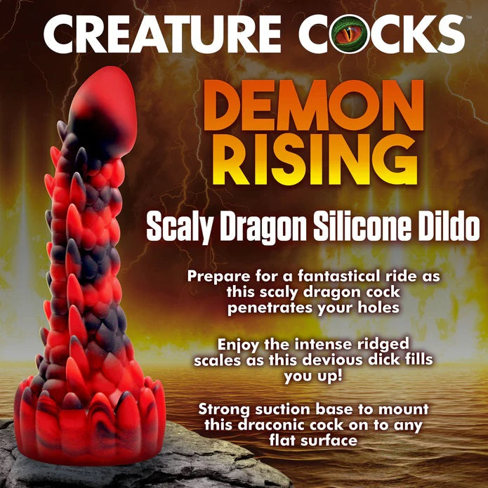 DEMON RISING SCALY DRAGON SILICONE DILDO