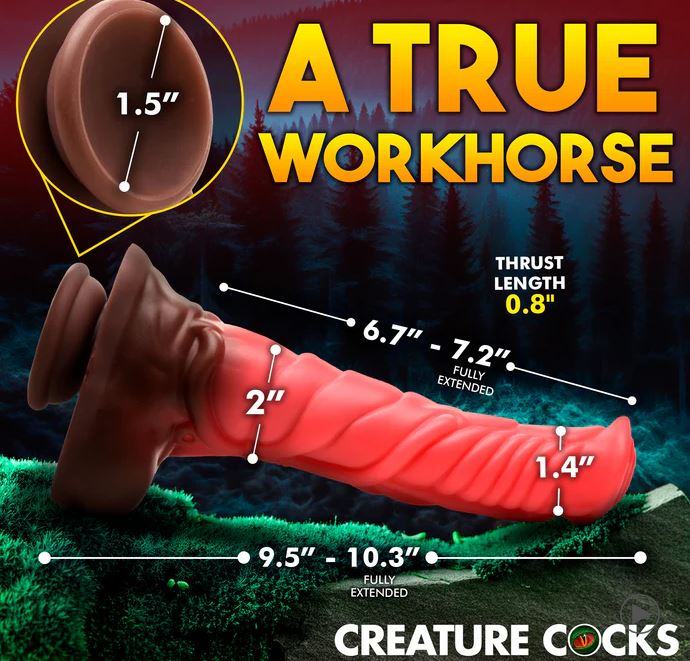 Creature Cocks Deluxe Centaur Thrusting & Vibrating Silicone Dildo