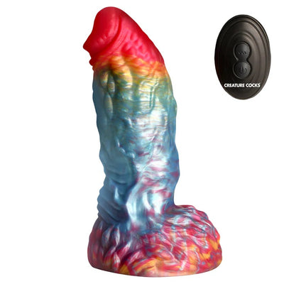 RAINBOW PHOENIX VIBRATING SILICONE DILDO