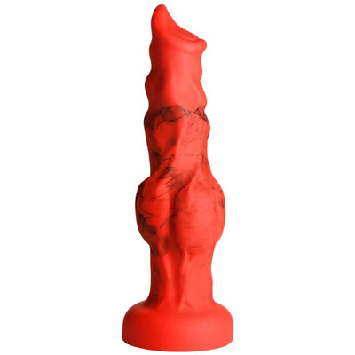 FIRE HOUND RED SILICONE DILDO - MEDIUM