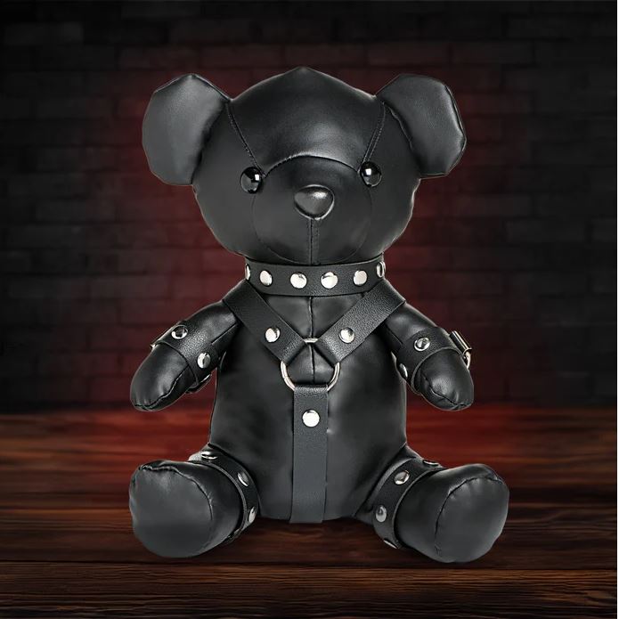 Master Series Black Gimp Plush Teddy Bear