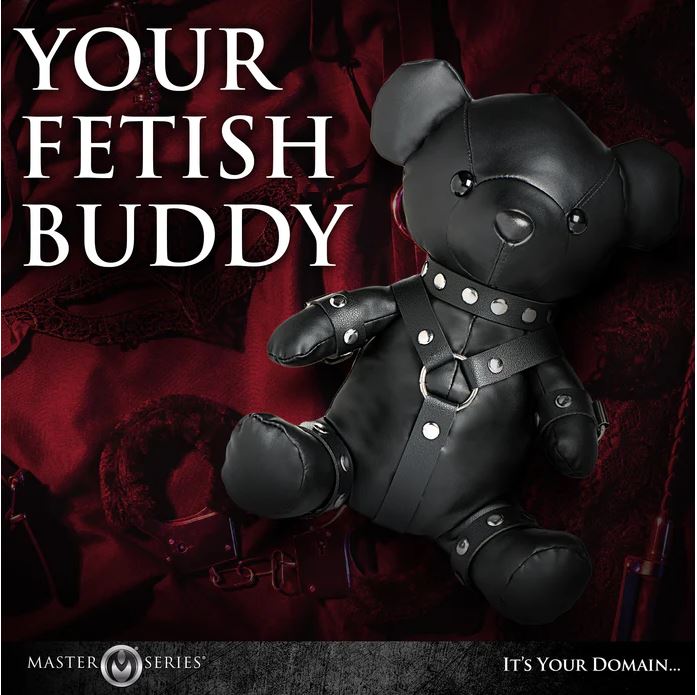 Master Series Black Gimp Plush Teddy Bear