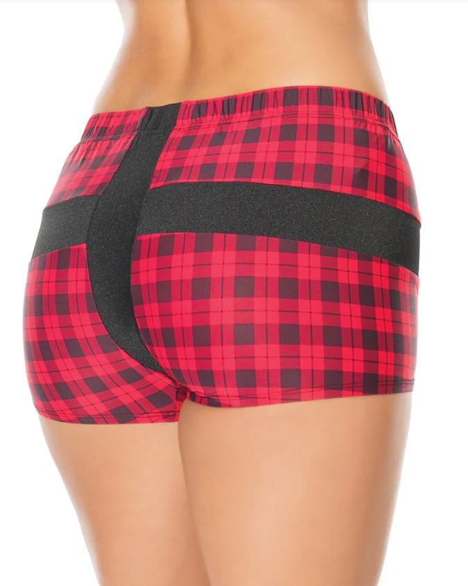 Red & Black Plaid Present Wrap Boxer - Unisex