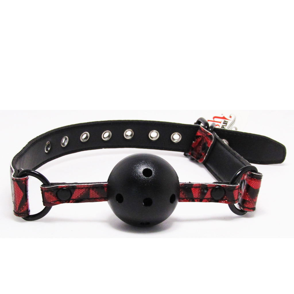 Fetish Pleasure Play Passionate Red/Black Ball Gag