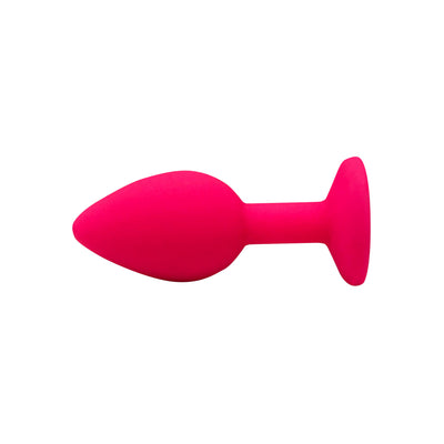 Fetish Pleasure Play Small Pink Silicone Orange Jewel Butt Plug