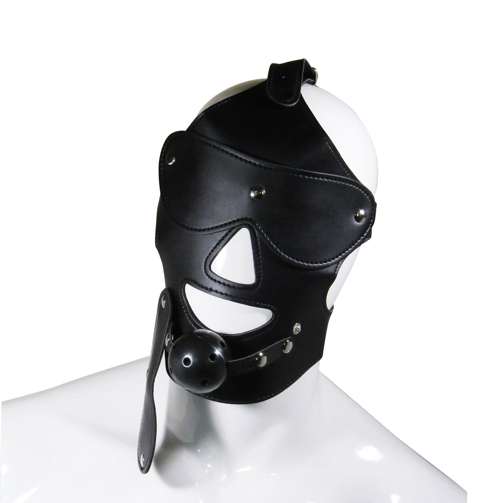 Fetish Pleasure Play Black Confine Hood